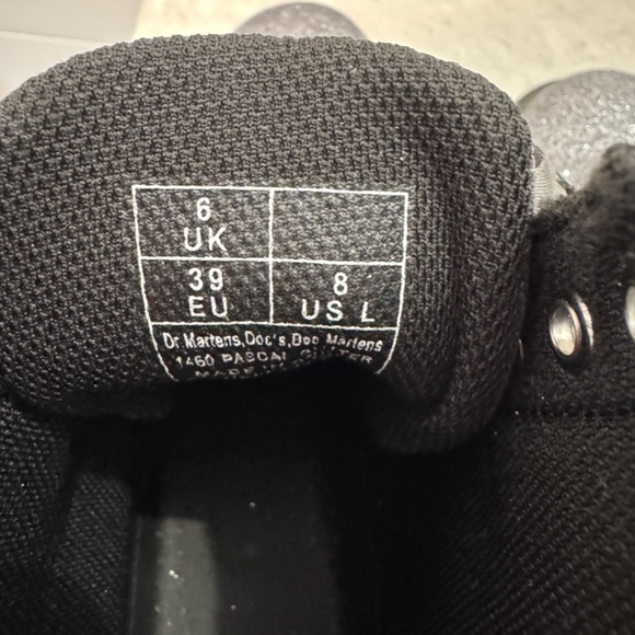 Dr. Martens 1460 Pascal Fine Pewter Glitter Boots in Women's Size 8 - Picture 9 of 9